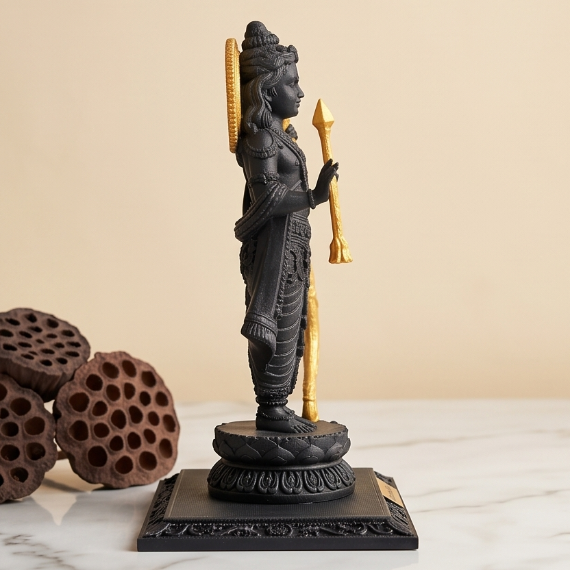 Ram Lalla Idol 3D Printed Decorative Statue for Home Temple & Pooja Room