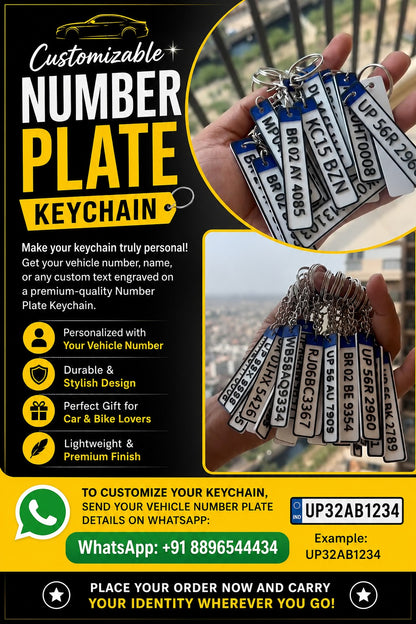 Customizable Number Plate Keychain