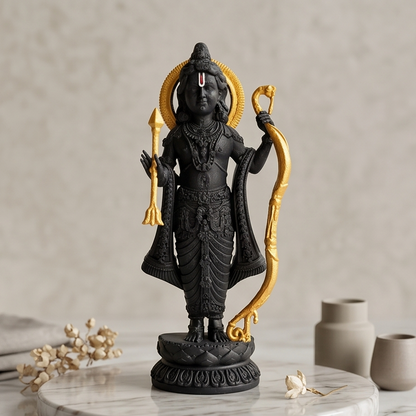 Ram Lalla Idol 3D Printed Decorative Statue for Home Temple & Pooja Room