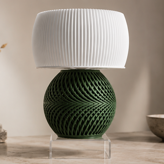 Drift Lamp – White & green Modern Ambient Table Lamp