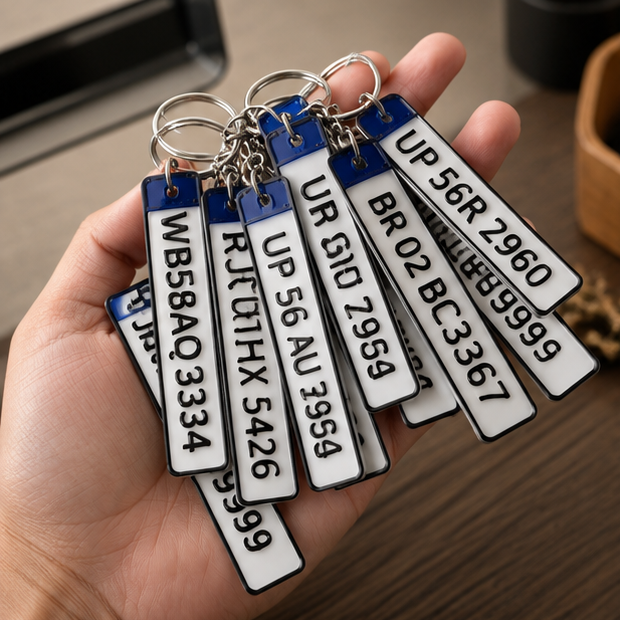 Customizable Number Plate Keychain