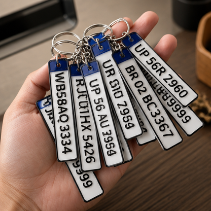 Customizable Number Plate Keychain