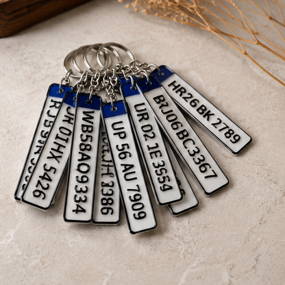 Customizable Number Plate Keychain