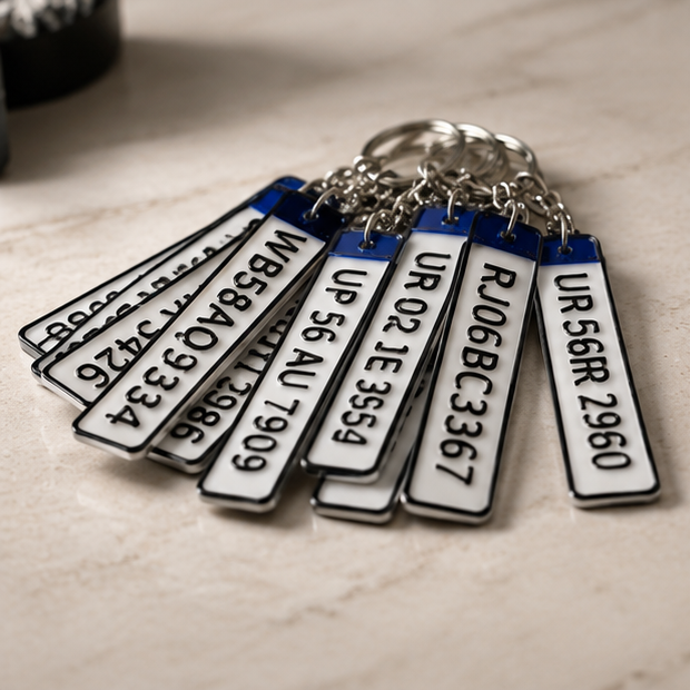 Customizable Number Plate Keychain