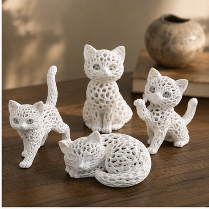 Four Baby Cats – Voronoi Design