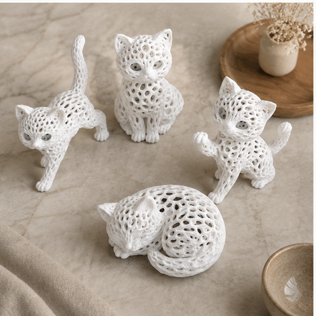 Four Baby Cats – Voronoi Design