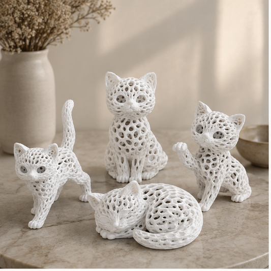 Four Baby Cats – Voronoi Design